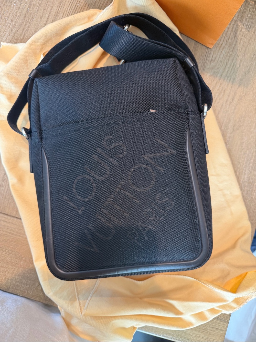 Louis Vuitton Black Textured Messenger Bag
